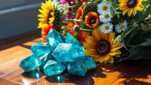 Cercei si pandantiv din acvamarin