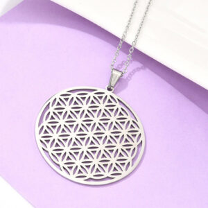 Pandantiv Floarea vieții argintiu