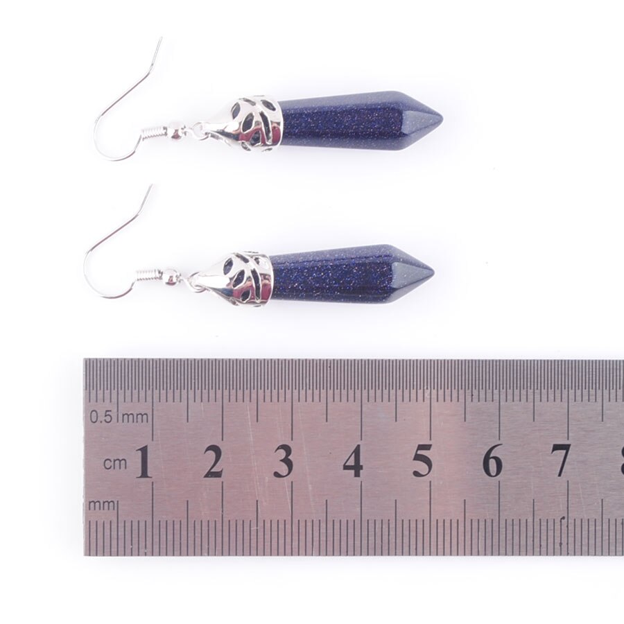 Cercei din piatra soarelui bleumarin pendul